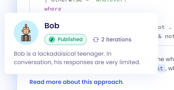 tooltip on the link to the String approach to Bob